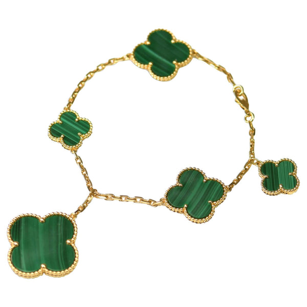 ˇMagic JewelryˇMAGIC CLOVER MALACHITE BRACELET 5 MOTIFS
