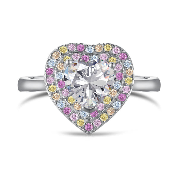 <MAGIC>Delicate Ebullient Heart Shape Wedding Ring