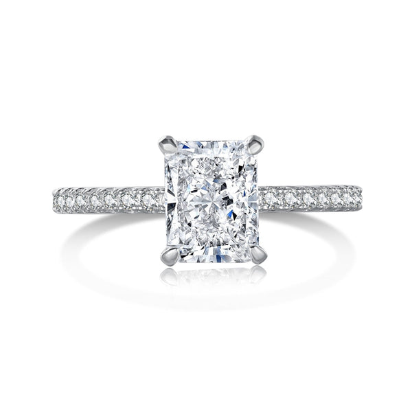 <MAGIC>2.0 Carat Dazzling Sparkling Radiant Cut Party Ring