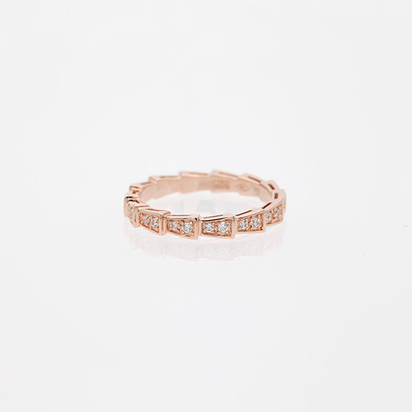 <MAGIC>SERPENTI RING PINK GOLD DIAMOND PAVED 3MM