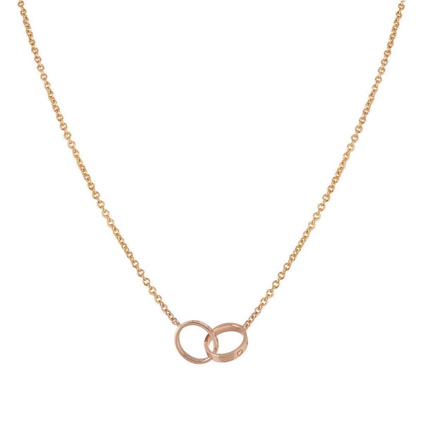<MAGIC>LOVE NECKLACE DOUBLE RING PINK GOLD