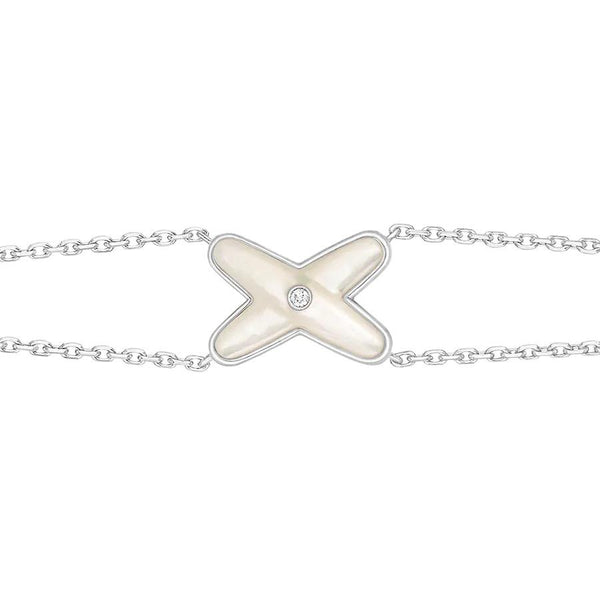 <MAGIC>JEUX BRACELET WHITE MOP SILVER 1 DIAMOND