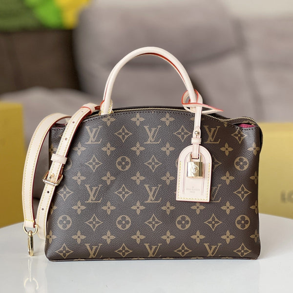 LV 25S PETIT PALAIS 29 IN BROWN MONOGRAM CANVAS AND CALFSKIN GOLD HARDWARE
