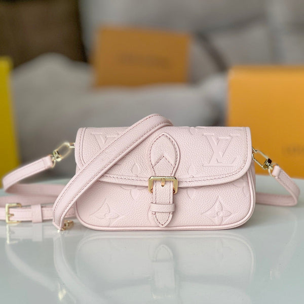 LV 25S MINI NANO DIANE 19 IN PINK MONOGRAM EMPREINTE LEATHER GOLD HARDWARE