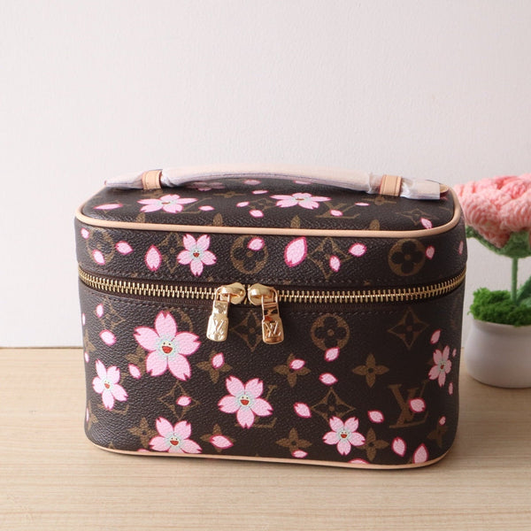 NICE MINI TOILETRY BAG 20 IN SAKURA BROWN MONOGRAM COATED CANVAS