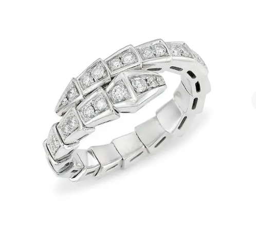 <MAGIC>SERPENTI RING SILVER DIAMOND PAVED 4MM